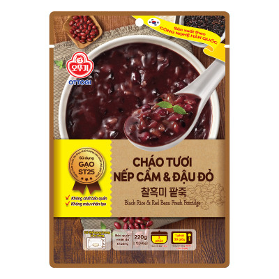 Cháo tươi nếp cẩm và đậu đỏ Ottogi 220g