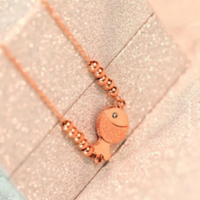 Dây chuyền nữ titan thời trang mặt con cá phan cát thép không gỉ trangsucpt có 3 màu sắc DCNUT66