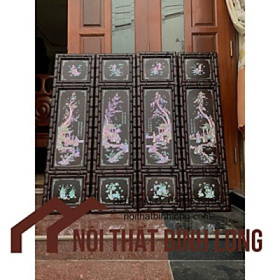 Bộ tứ quý khảm ốc xà cừ ốc đỏ singarpor