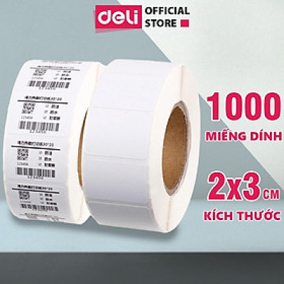 Giấy Decal Nhiệt In Nhãn, Minicode, Đơn Hàng TMĐT Deli -  Cuộn 325 Tờ 10x15cm - Dùng Cho Bill, Mã Vạch, Hóa Đơn, Livestream, Kinh Doanh Online - Không Phai Mực - Hàng Chính Hãng - 12308