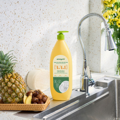 Nước rửa chén bát sinh học ENZYCO 850ml - Chiết xuất Bồ hòn và Enzyme Dứa