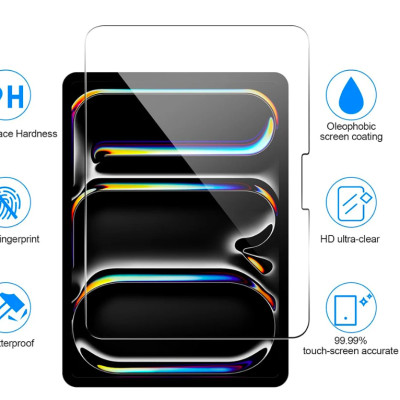 Miếng dán màn hình kính cường lực cho iPad Air 13 inch M2 2024/ iPad Air6 M2 11 inch 2024 hiệu Pro Glass (mỏng 0.2 mm, vát cạnh 2.5D, chống trầy, chống va đập - hàng nhập khẩu