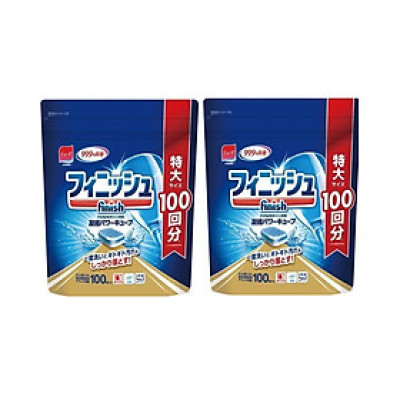 Combo 2 hộp viên rửa bát Finish nhật 100 viên chuyên dùng cho máy rửa bát chén