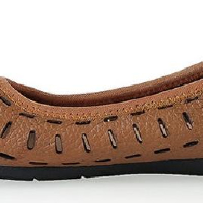 Giày nữ hoa văn Huy Hoàng da bò màu da HT7950