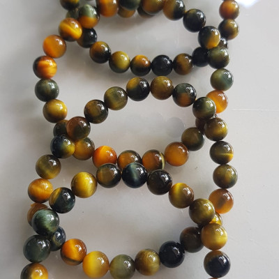 Vòng tay phong thủy may mắn Nữ đá mắt hổ tự nhiên vàng xanh đều mới bóng mượt đẹp Size hạt 8mm Nữ đeo Công dụng vòng đá mắt hổ đá thiên nhiên tốt cho sức khỏe, đem đến may mắn,xoa dịu tâm trí công việc hanh thông ạ