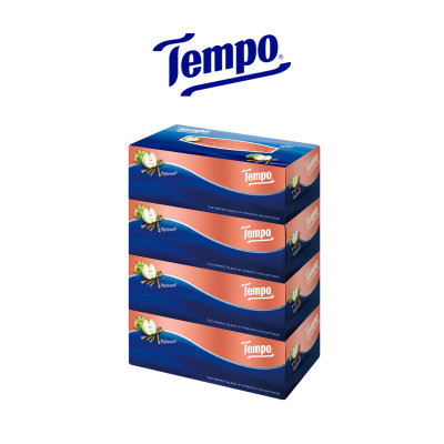 Lốc 4 Khăn Giấy Hộp Tempo 86 Tờ - Gỗ Táo