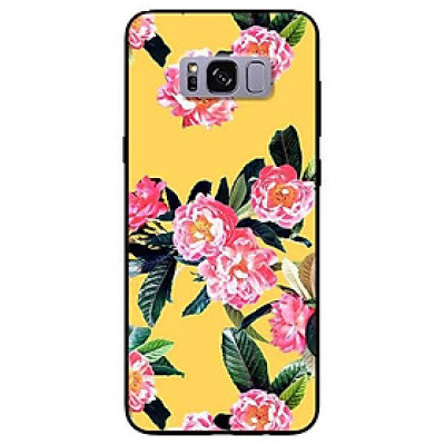 Ốp lưng dành cho Samsung S8 - S8 Plus - S9 Plus mẫu Hoa Hồng Nền Vàng