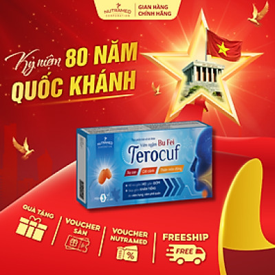 Viên ngậm BU FEI TEROCUF hỗ trợ giảm ho, long đờm, khan tiếng do viêm họng và viêm phế quản (9 viên)-Nutramed