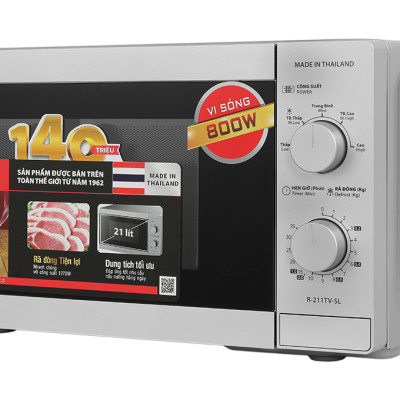 Lò vi sóng cơ không nướng Sharp R-211TV-SL 21 lít - Hàng chính hãng - Bảo hành 12 tháng