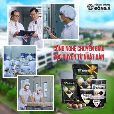 Tỏi Kim Cương Đông Á Hộp 100g - Tỏi đen cô đơn SX theo công nghệ chuyển giao từ Nhật Bản - Hỗ trợ ổn định huyết áp, tăng cường đề kháng