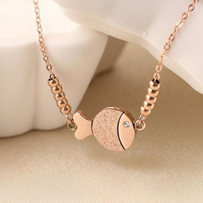 Dây chuyền nữ titan thời trang mặt con cá phan cát thép không gỉ trangsucpt có 3 màu sắc DCNUT66