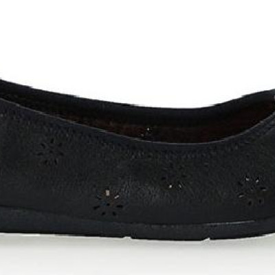 Giày nữ hoa văn Huy Hoàng da bò màu đen HT7948