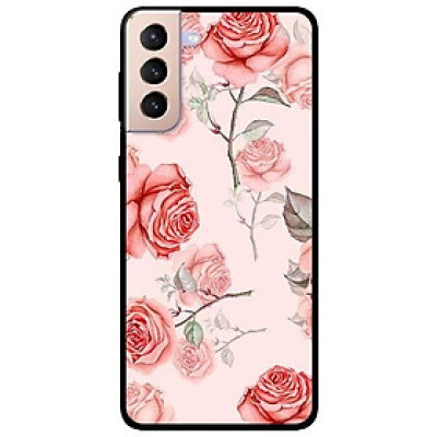 Ốp lưng dành cho Samsung S21 - S21 Plus - S21 Ultra mẫu Hoa Tiết Hồng Cam