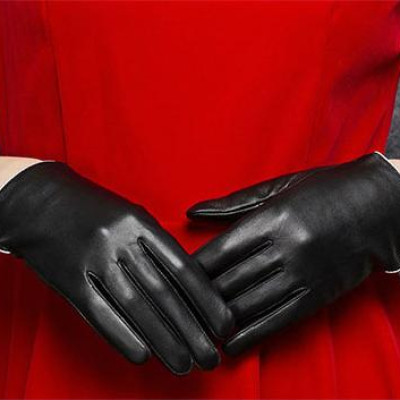 Bao tay nữ lót lông YAOYAO Găng tay nữ da cừu bấm cúc trắng - BHY9748 Găng tay da cảm ứng. Hàng chính hãng.