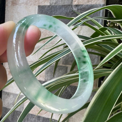 Vòng Tay Nữ Bản Hẹ Đá Mã Não DuLong Trắng Trong Xanh Rong Biển Nhẹ Bóng Đẹp Ni 54mm Cao 12mm Dầy 7mm Món quà tặng Nữ 50kg - 55kg đeo tay xinh rẻ đẹp ý nghĩa ạ