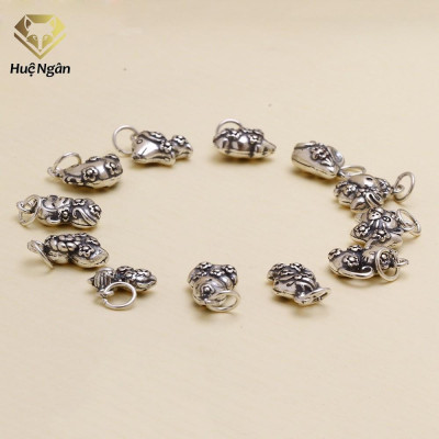 Mặt đeo dây chuyền, lắc tay, lắc chân bạc Ý 925 Huệ Ngân - 12 con giáp