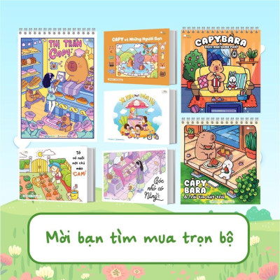 Sách Tô Màu - Capybara - Ngôi Nhà Hạnh Phúc Và Trái Tim Mặt Trời - Combo 2 Cuốn - Megabook