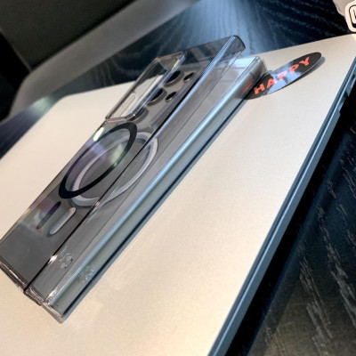 Ốp Lưng Từ Tính Cho Samsung Galaxy S24 Ultra / S25 Plus / S24 Plus / S23 Ultra Nhựa Cứng Trong Suốt Siêu Mỏng