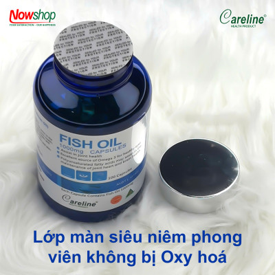 Fish Oil 1000mg Careline Hộp 100 viên dầu cá hồi Úc chứa Omega-3 bổ não sáng mắt tốt cho tim mạch