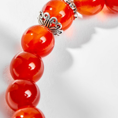 Vòng Tay Phong Thủy Nữ Đá Mã Não Đỏ Phối Charm Cung Hoàng Đạo Xử Nữ (8mm) Mệnh Hỏa, Thổ Ngọc Quý Gemstones