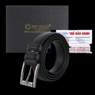 Thắt lưng nữ Huy Hoàng 2,5 phân may viền màu đen HP5005