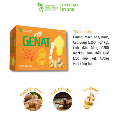 Kẹo Genat Gừng (Hộp 100 viên) - Tinh Hoa Thiên Nhiên