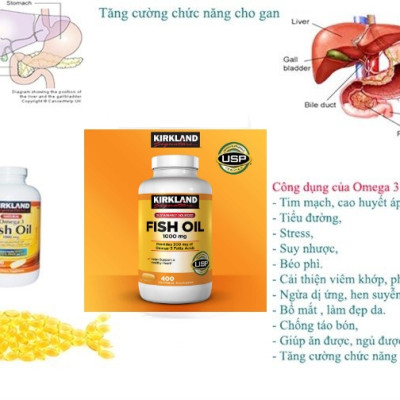Omega 3 dầu cá Kirkland Signature Fish Oil Hỗ trợ sức khỏe não bộ, tim mạch, khớp, bổ mắt, làm đẹp da và tăng sức khỏe tổng thể - OZ Slim Store