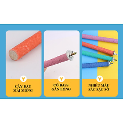 1 CÂY MÀI MÓNG GỖ CAO CẤP NHẬP KHẨU TREO VÀO TRONG LỒNG CHO CHIM, VẸT ĐẬU