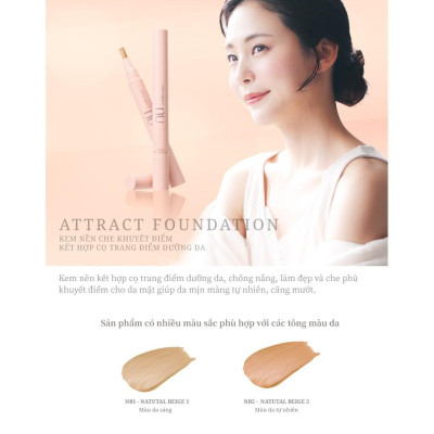 Kem nền kết hợp cọ trang điểm dưỡng da - naturaglacé Nu Attract Foundation SPF40 PA +++ , 3.5g