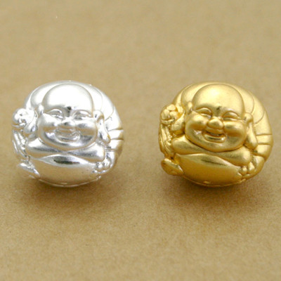 Charm bạc phật di lặc xỏ ngang - Ngọc Quý Gemstones