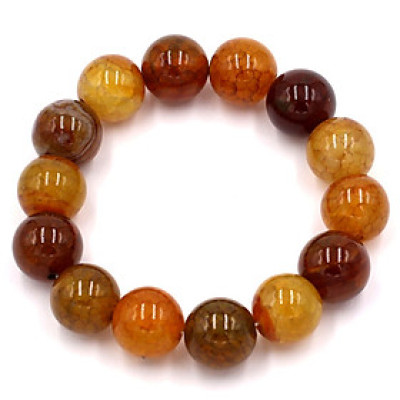 Vòng đeo tay đá vân rồng nâu 14 ly 14 hạt