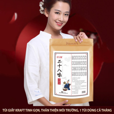 Bịch 28 Vị Thảo Dược Ngâm Chân Túi Lọc Đông Y 650g Tán Bột Thải Độc Giảm Stress Ngủ Ngon Chống Hôi Chân 