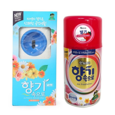 Combo máy xịt phòng tự động + 01 chai xịt phòng hương nước hoa cao cấp Hàn Quốc Sandokkaebi 300ml - Giao màu máy & mùi hương ngẫu nhiên)