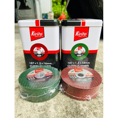 Đá cắt sắt, inox (hộp 100 viên) thương hiệu Kirito nhật bản. kích thước 107mm và 355mm