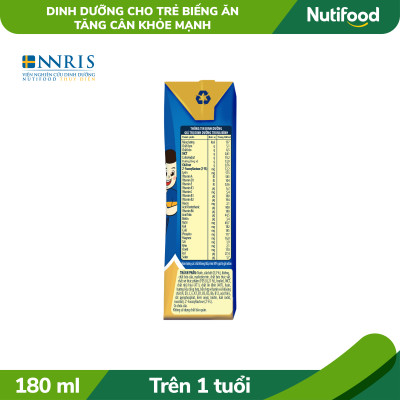 Thùng Sữa bột pha sẵn GrowPLUS+ Biếng ăn (XANH) cho trẻ tăng cân khoẻ mạnh 1+ (48 hộp x 180ml)