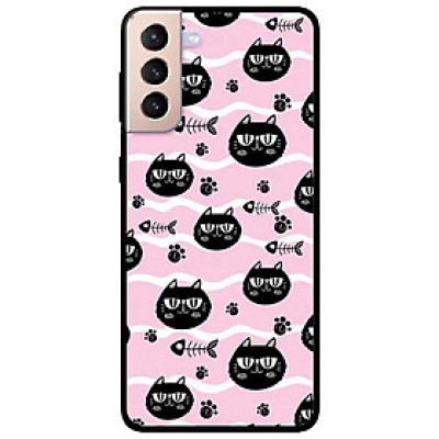 Ốp lưng dành cho Samsung S21 - S21 Plus - S21 Ultra mẫu Mèo Đen Và Xương Cá
