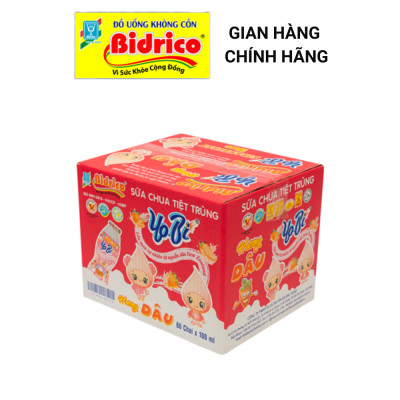 Sữa Chua Uống Tiệt Trùng Yobi Hương Cam / Hương Dâu ( Thùng 60 chai 100ml ) - Sản phẩm của Bidrico