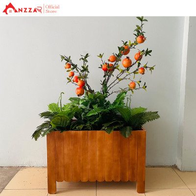 Chậu gỗ trồng cây, hoa, chậu chữ nhật trồng cây ban công-04