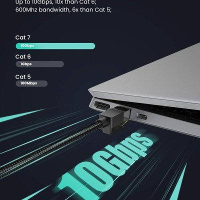 Ugreen UG80425NW150TK 5M CAT7 OD5.5mm cáp mạng truyền dữ liệu giữa các máy tính - HÀNG CHÍNH HÃNG