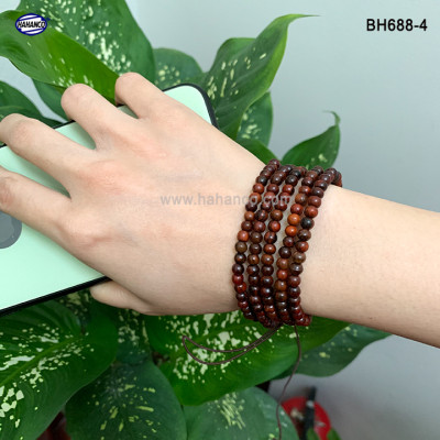 Chuỗi vòng tay /Cổ 2 in 1 hạt gỗ trắc rất đẹp (Đủ Size) BH688 - Thiết kế giản dị, tinh tế