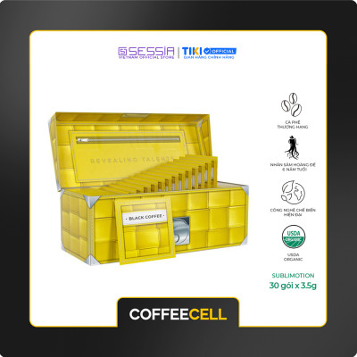 [MUA 1 TẶNG 5] Cà Phê Đen Với Nhân Sâm Trắng Thượng Hạng COFFEECELL (30 gói x 3.5g) - Tăng cường hệ miễn dịch, Giải phóng tiềm năng nhà lãnh đạo - Hàng Chính Hãng