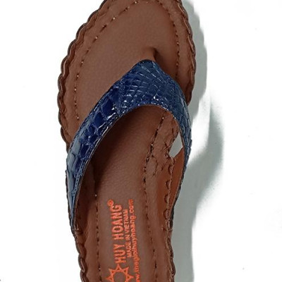 Dép nữ Huy Hoàng da cá sấu màu xanh đậm HT7241