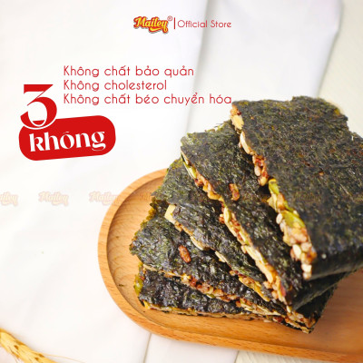 Rong biển kẹp hạt dinh dưỡng Mailey Hộp 120g - hỗ trợ ăn kiêng giảm cân, bánh ngũ cốc dinh dưỡng
