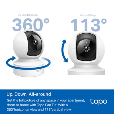 Camera trong nhà TP-Link Tapo Pan/Tilt Home Security Wifi 1080p C202 - Hàng chính hãng