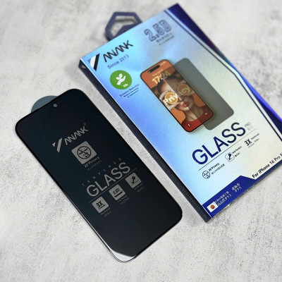Kính cường lực chống nhìn trộm dành cho iPhone 16, iPhone 16 Pro, iPhone 16 Plus, iPhone 16 Pro Max hiệu ANANK Privacy chống vỡ, chống xước cao cấp - Hàng chính hãng