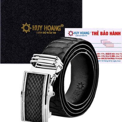 Thắt Lưng Nam Da Trăn VIP Huy Hoàng HT4322 - Đen
