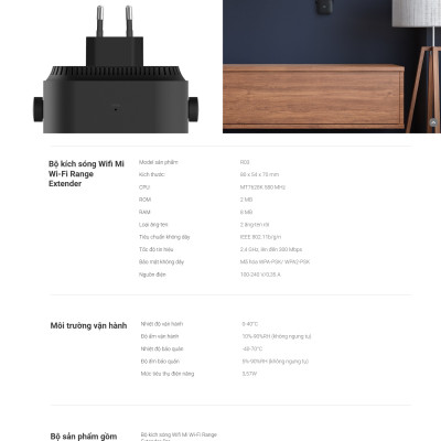 Thiết Bị Kích Sóng Wifi Xiaomi Pro - Đen - Hàng Nhập Khẩu