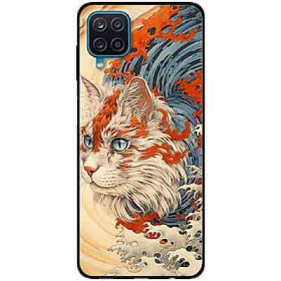 Ốp lưng cho Samsung A12 - A22 4G - Samsung F12 - M12 - Mèo Trắng Cam - Hàng Chính Hãng