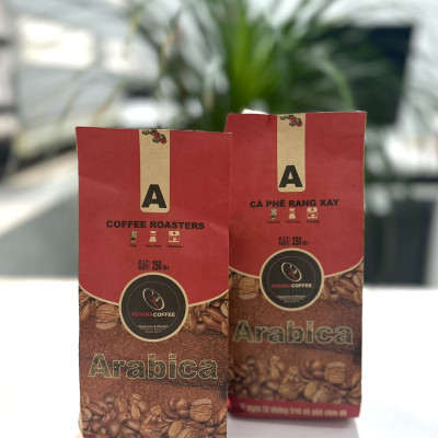 Cà Phê Arabica Cầu Đất - Pha Máy - Gói 250gr Nguyên Hạt Hương Vị Đậm Đà Cân Bằng Hoàn Hảo Rovina Coffee