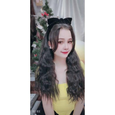 cài nơ đen dính sẵn tóc nữa đầu cao cấp